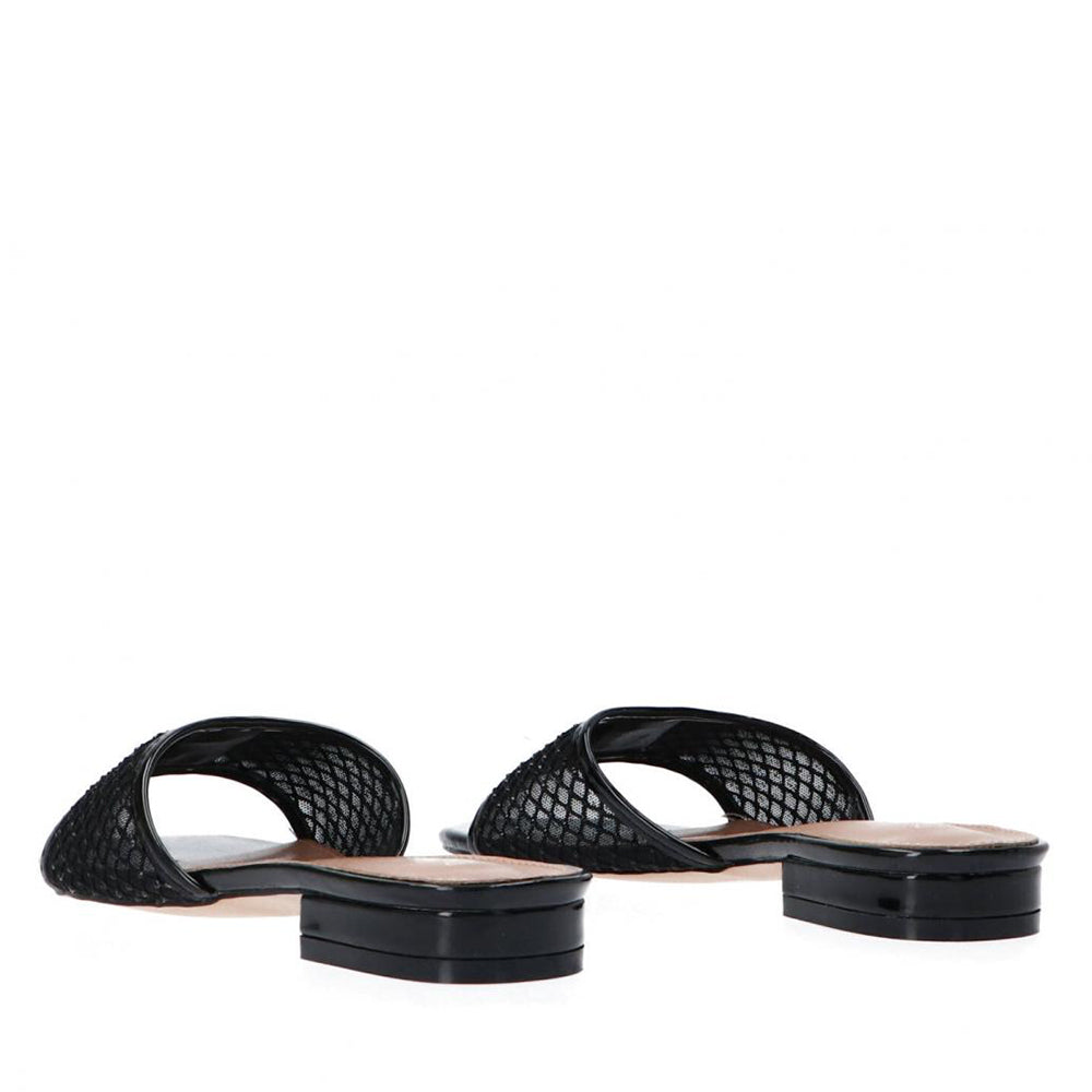 Ciabatte PATRIZIA PEPE Girl linea Flynet Sandal in Rete Nera con Strass