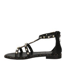 Sandali Flat PATRIZIA PEPE Girl linea Flystuds Sandal in Eco Nappa Nera