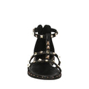 Sandali Flat PATRIZIA PEPE Girl linea Flystuds Sandal in Eco Nappa Nera