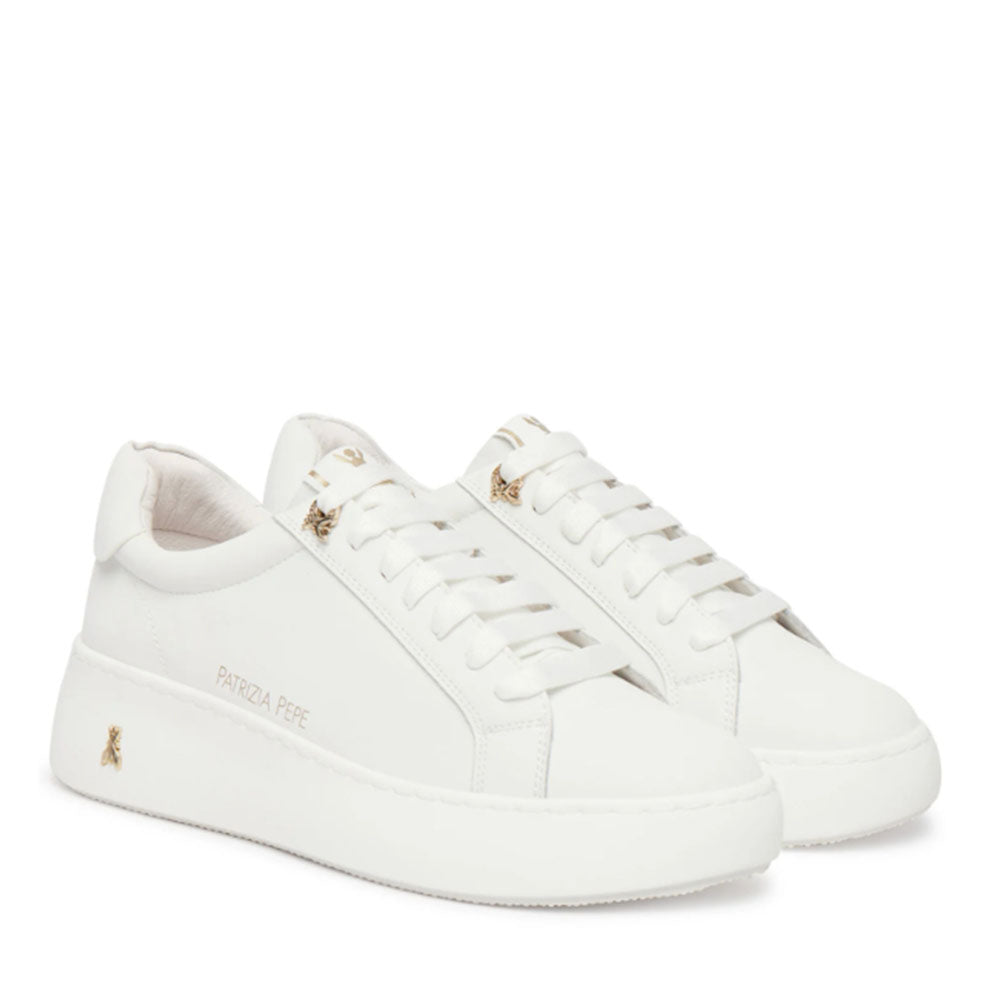 Sneakers Platform PATRIZIA PEPE Girl in Pelle Bianca