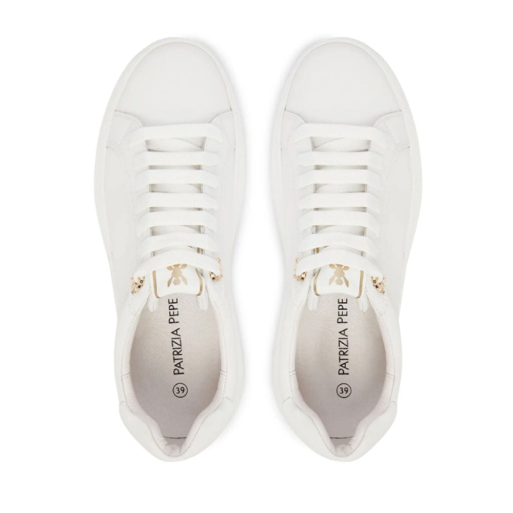 Sneakers Platform PATRIZIA PEPE Girl in Pelle Bianca