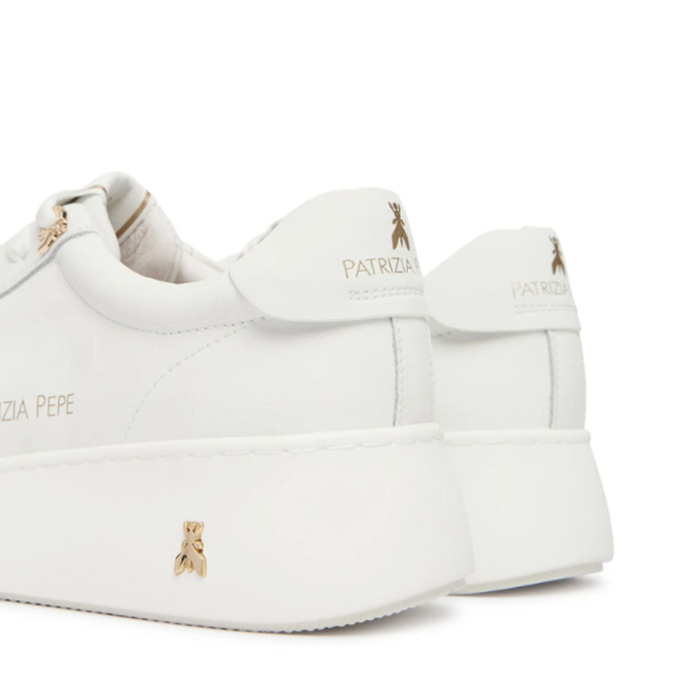 Sneakers Platform PATRIZIA PEPE Girl in Pelle Bianca