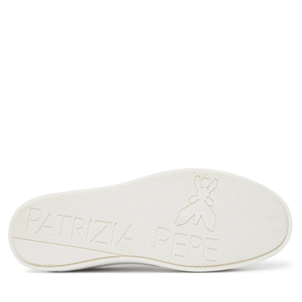 Sneakers Platform PATRIZIA PEPE Girl in Pelle Bianca con Perle