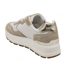 Sneakers Runnging PATRIZIA PEPE Girl in Tessuto Bianco e Suede color Sabbia