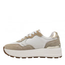 Sneakers Runnging PATRIZIA PEPE Girl in Tessuto Bianco e Suede color Sabbia