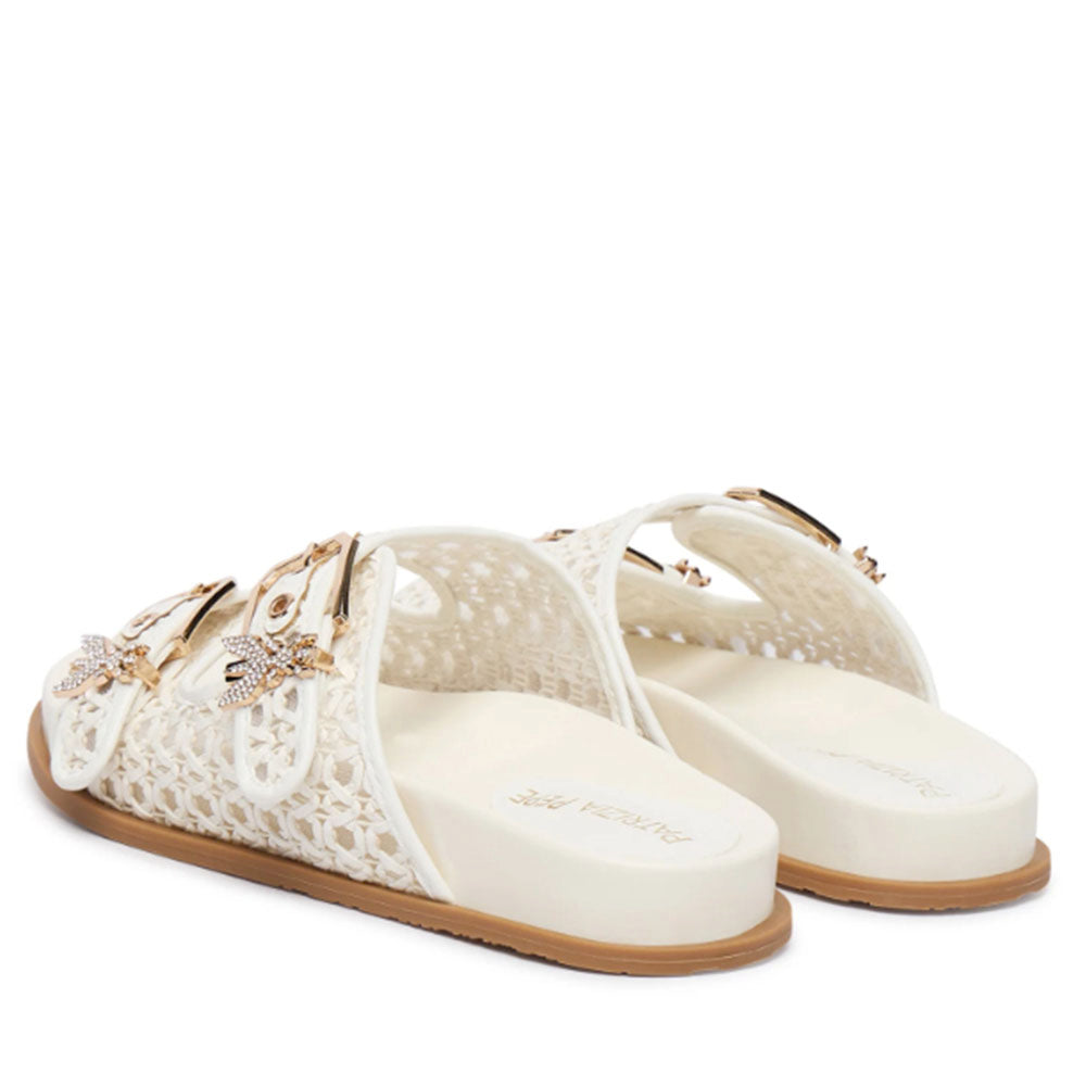 Ciabatte Doppia Fascia PATRIZIA PEPE Girl linea Fly Sandal in Ecovitello Intrecciato Bianco
