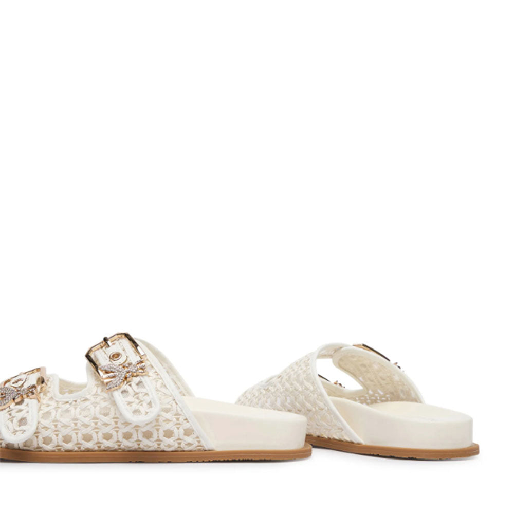 Ciabatte Doppia Fascia PATRIZIA PEPE Girl linea Fly Sandal in Ecovitello Intrecciato Bianco
