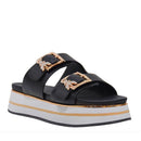 Ciabatte Platform Doppia Fascia PATRIZIA PEPE Girl linea Flyplat Sandal in Pelle Nera