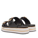 Ciabatte Platform Doppia Fascia PATRIZIA PEPE Girl linea Flyplat Sandal in Pelle Nera