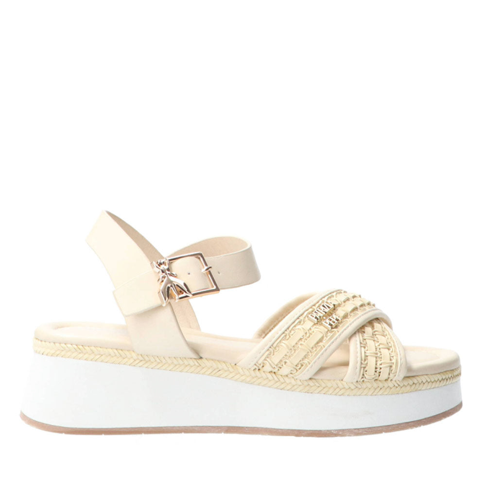 Sandali Platform PATRIZIA PEPE Girl linea Flyplat Sandal in Econappa Intrecciata color Panna