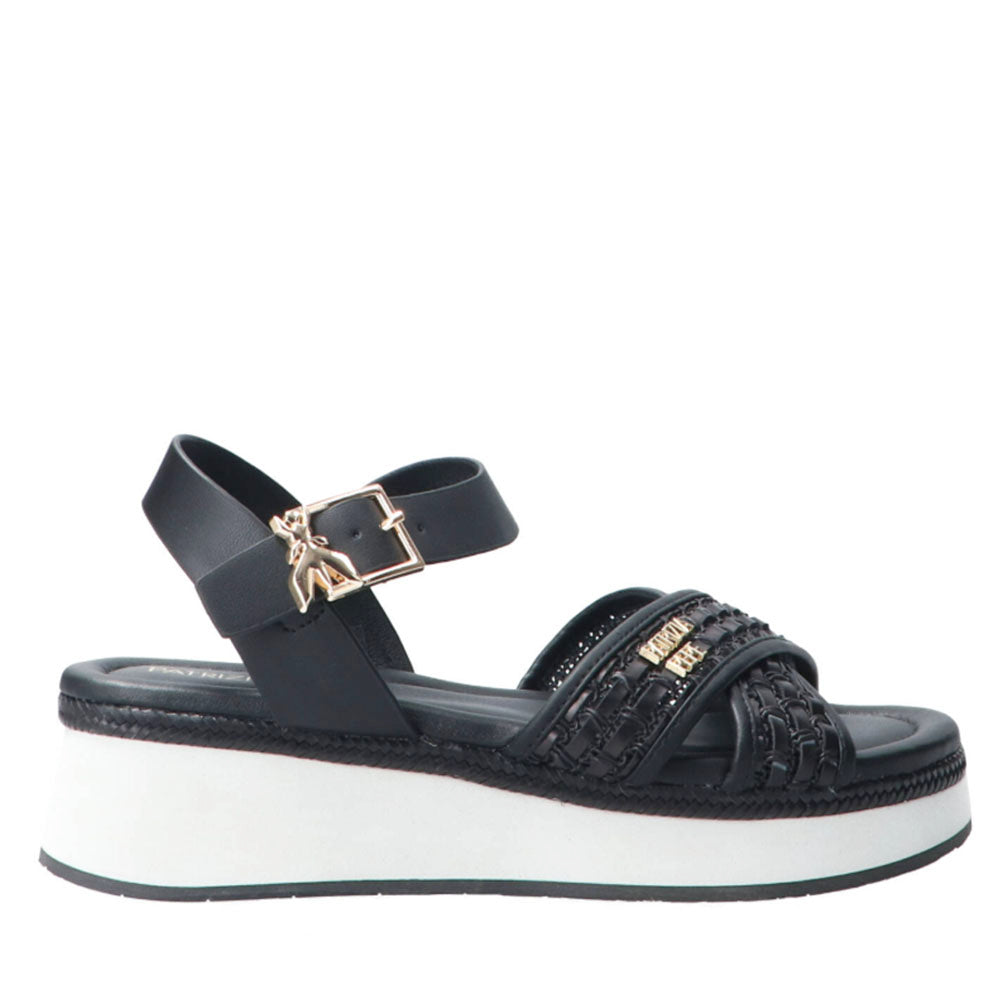 Sandali Platform PATRIZIA PEPE Girl linea Flyplat Sandal in Econappa Intrecciata Nera