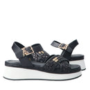 Sandali Platform PATRIZIA PEPE Girl linea Flyplat Sandal in Econappa Intrecciata Nera