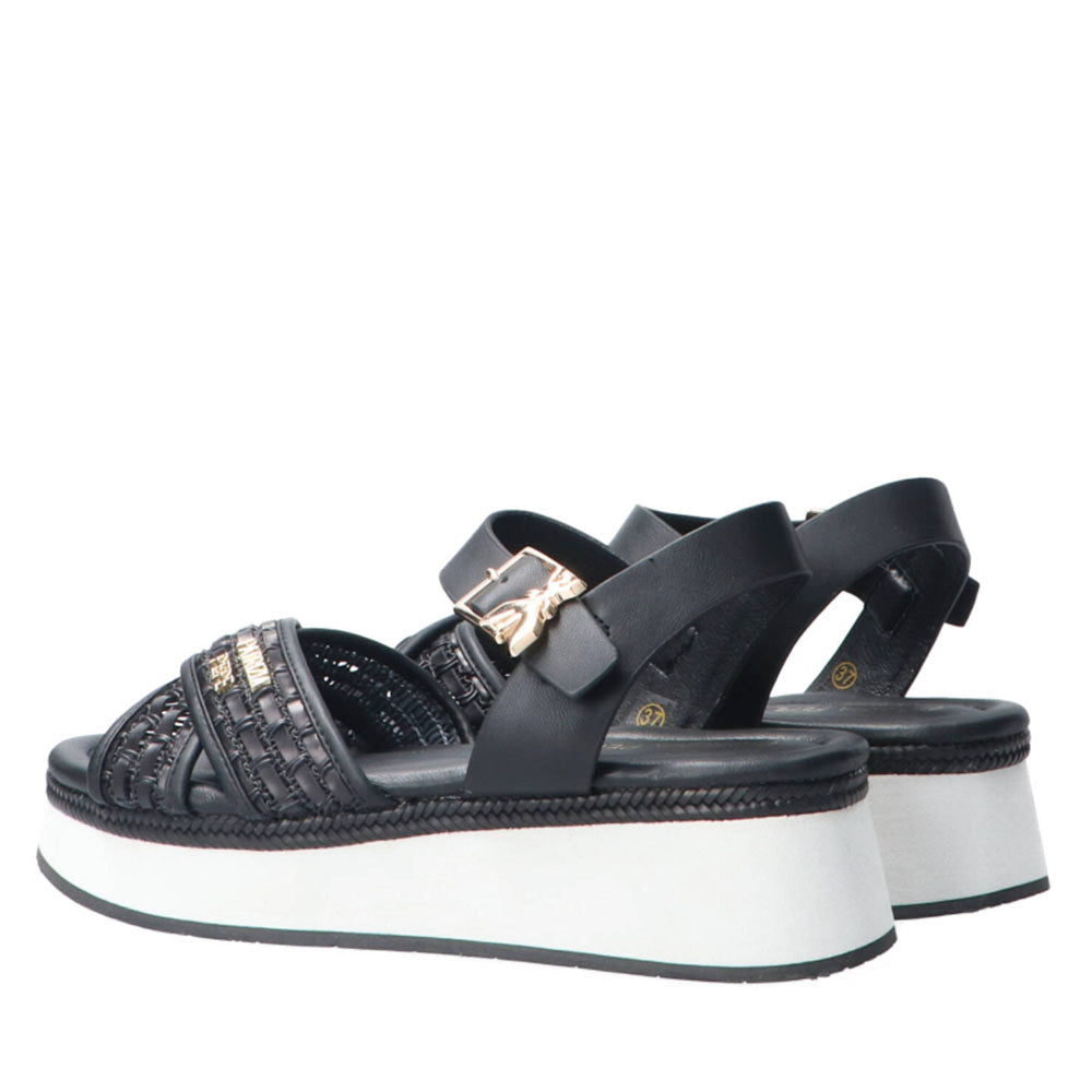 Sandali Platform PATRIZIA PEPE Girl linea Flyplat Sandal in Econappa Intrecciata Nera