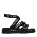 Sandali Donna PATRIZIA PEPE Girl linea Fly Micro in Eco Nappa Nera con Borchie