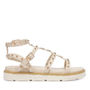 Sandali Donna PATRIZIA PEPE Girl linea Fly Micro Alto in Eco Nappa color Crema con Borchie