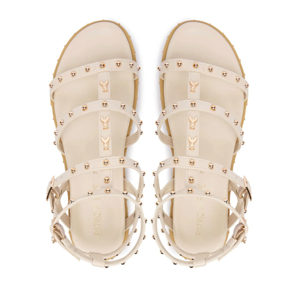 Sandali Donna PATRIZIA PEPE Girl linea Fly Micro Alto in Eco Nappa color Crema con Borchie