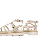 Sandali Donna PATRIZIA PEPE Girl linea Fly Micro Alto in Eco Nappa color Crema con Borchie