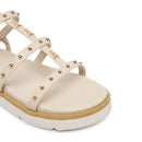 Sandali Donna PATRIZIA PEPE Girl linea Fly Micro Alto in Eco Nappa color Crema con Borchie