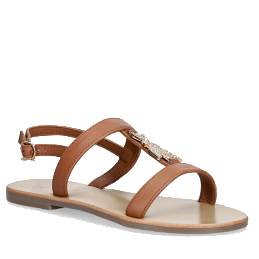 Sandali Flat PATRIZIA PEPE Girl linea Fly Gioiello Sandal in Pelle color Cuoio