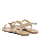Sandali Flat PATRIZIA PEPE Girl linea Fly Gioiello Sandal in Pelle Oro