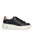 Sneakers Platform PATRIZIA PEPE Girl linea Fly New Water in Pelle Nera e Inserto in Cavallino Leopardato