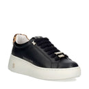 Sneakers Platform PATRIZIA PEPE Girl linea Fly New Water in Pelle Nera e Inserto in Cavallino Leopardato