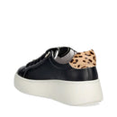 Sneakers Platform PATRIZIA PEPE Girl linea Fly New Water in Pelle Nera e Inserto in Cavallino Leopardato