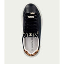 Sneakers Platform PATRIZIA PEPE Girl linea Fly New Water in Pelle Nera e Inserto in Cavallino Leopardato