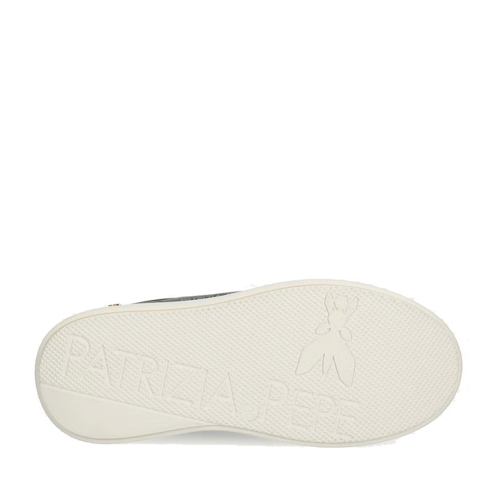 Sneakers Platform PATRIZIA PEPE Girl linea Fly New Water in Pelle Nera e Inserto in Cavallino Leopardato