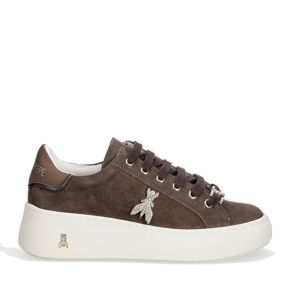 Sneakers Platform PATRIZIA PEPE Girl linea Fly New Water in Pelle Scamosciata Testa di Moro