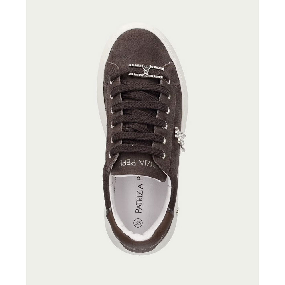 Sneakers Platform PATRIZIA PEPE Girl linea Fly New Water in Pelle Scamosciata Testa di Moro