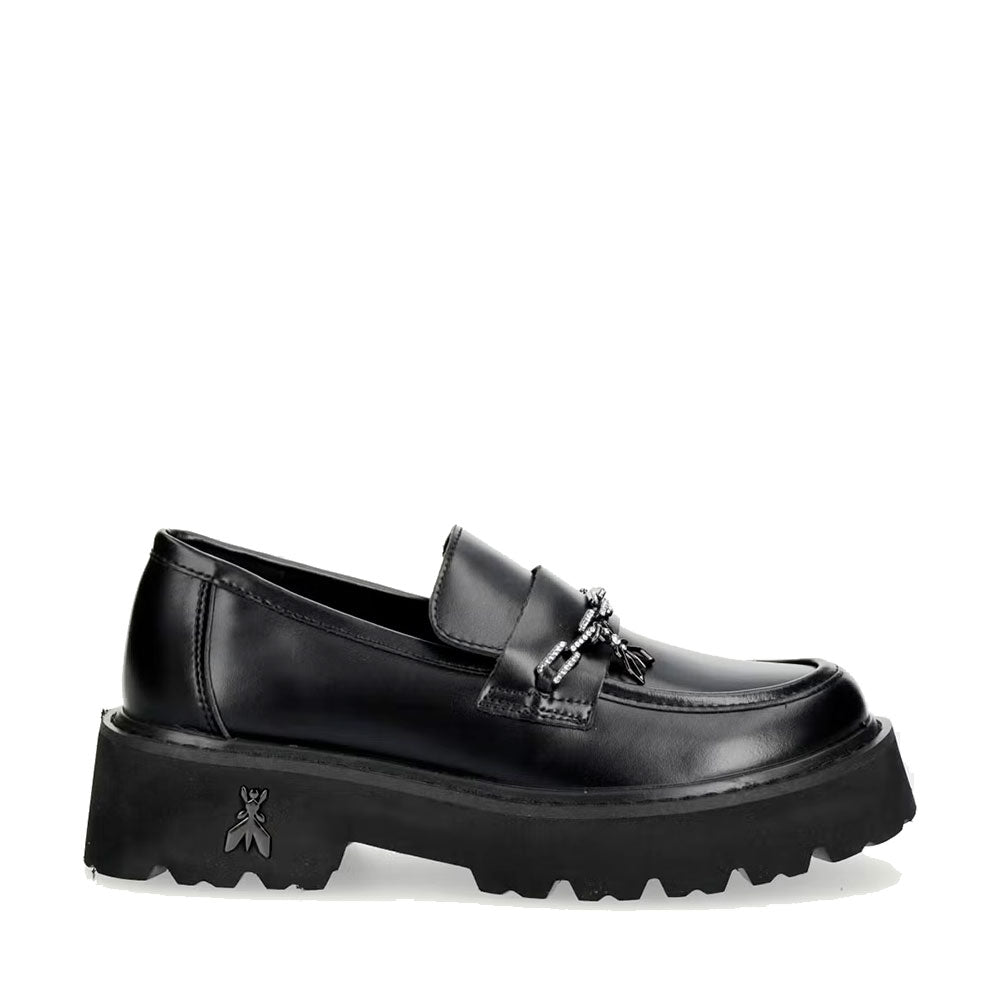 Mocassini Platform PATRIZIA PEPE Girl linea Fly Cult in Pelle Abrasivata Nera