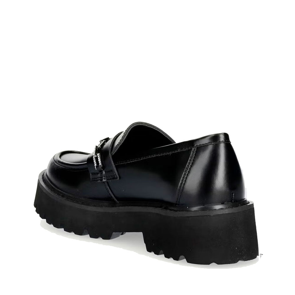 Mocassini Platform PATRIZIA PEPE Girl linea Fly Cult in Pelle Abrasivata Nera