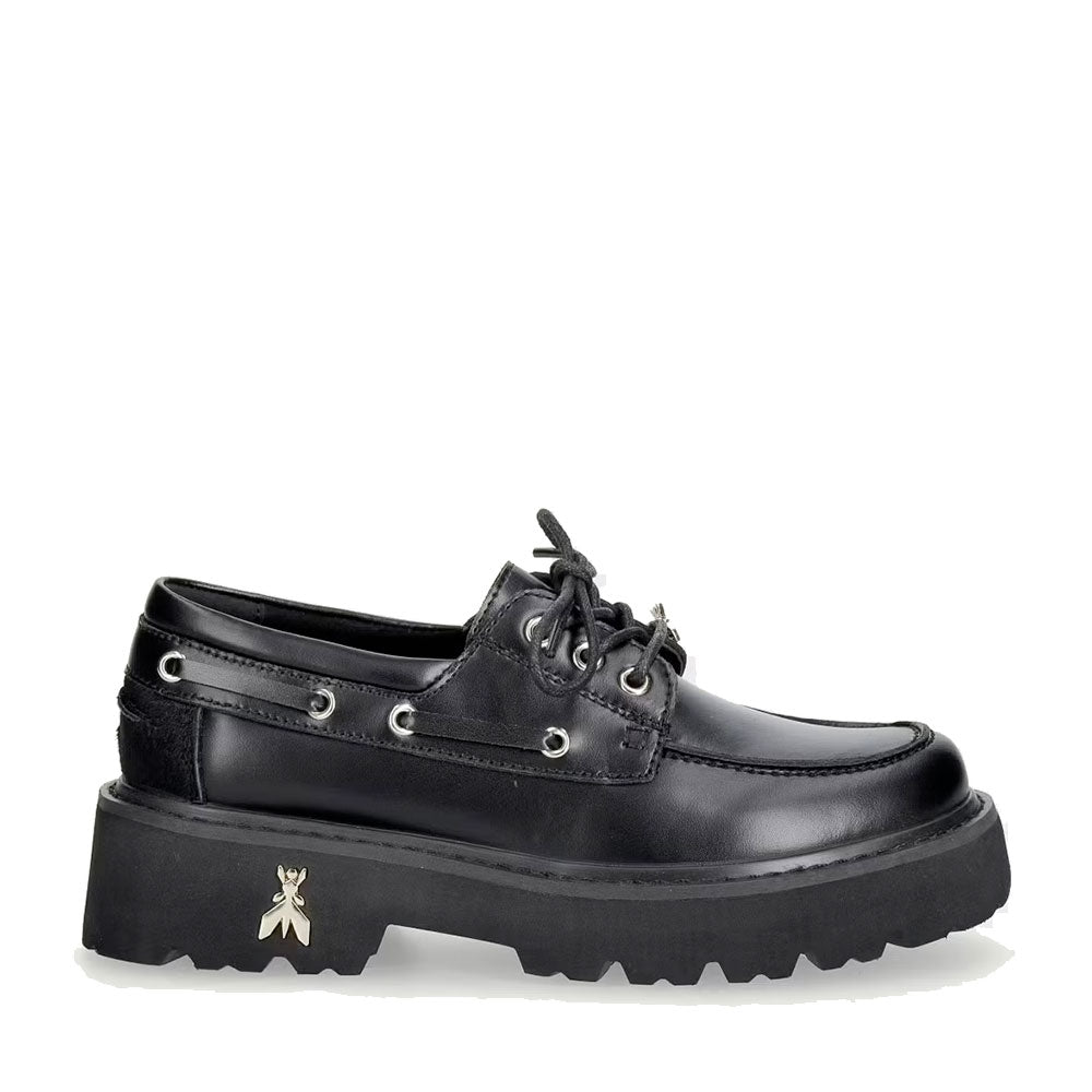 Mocassini Stringati Platform PATRIZIA PEPE Girl linea Fly Cult Barca in Pelle Nera