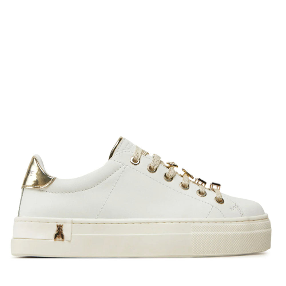 Sneakers PATRIZIA PEPE Girl linea Fly Sneakers in Pelle Bianca con Applicazioni Gioiello