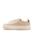 PATRIZIA PEPE Damen Sneakers Fly Line Beige Ledersneaker mit Schmuckapplikationen