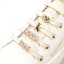 Sneakers PATRIZIA PEPE Girl linea Fly Sneakers in Pelle Bianca con Applicazioni Gioiello