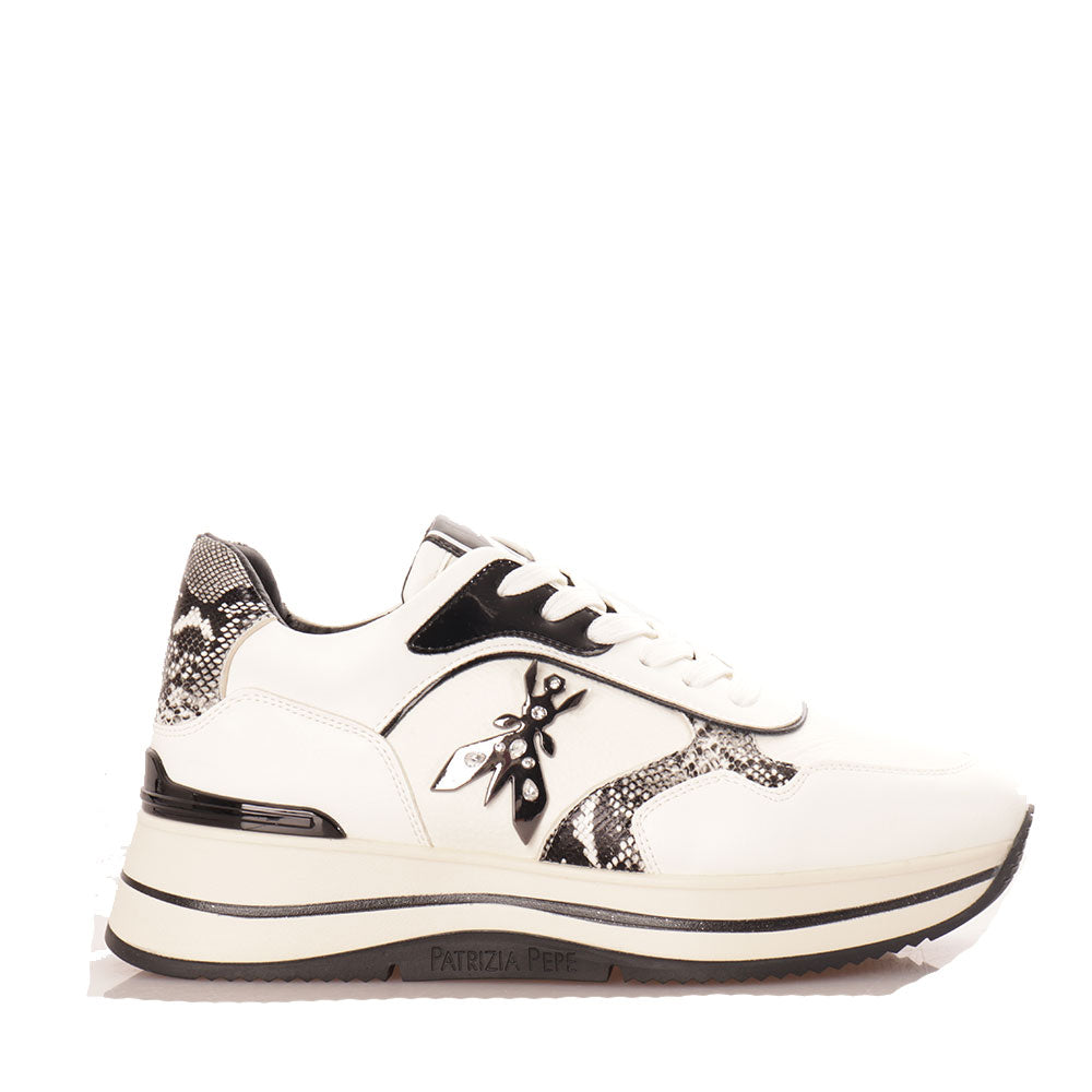 Sneakers Running PATRIZIA PEPE Girl linea Fly colore Bianco e Nero