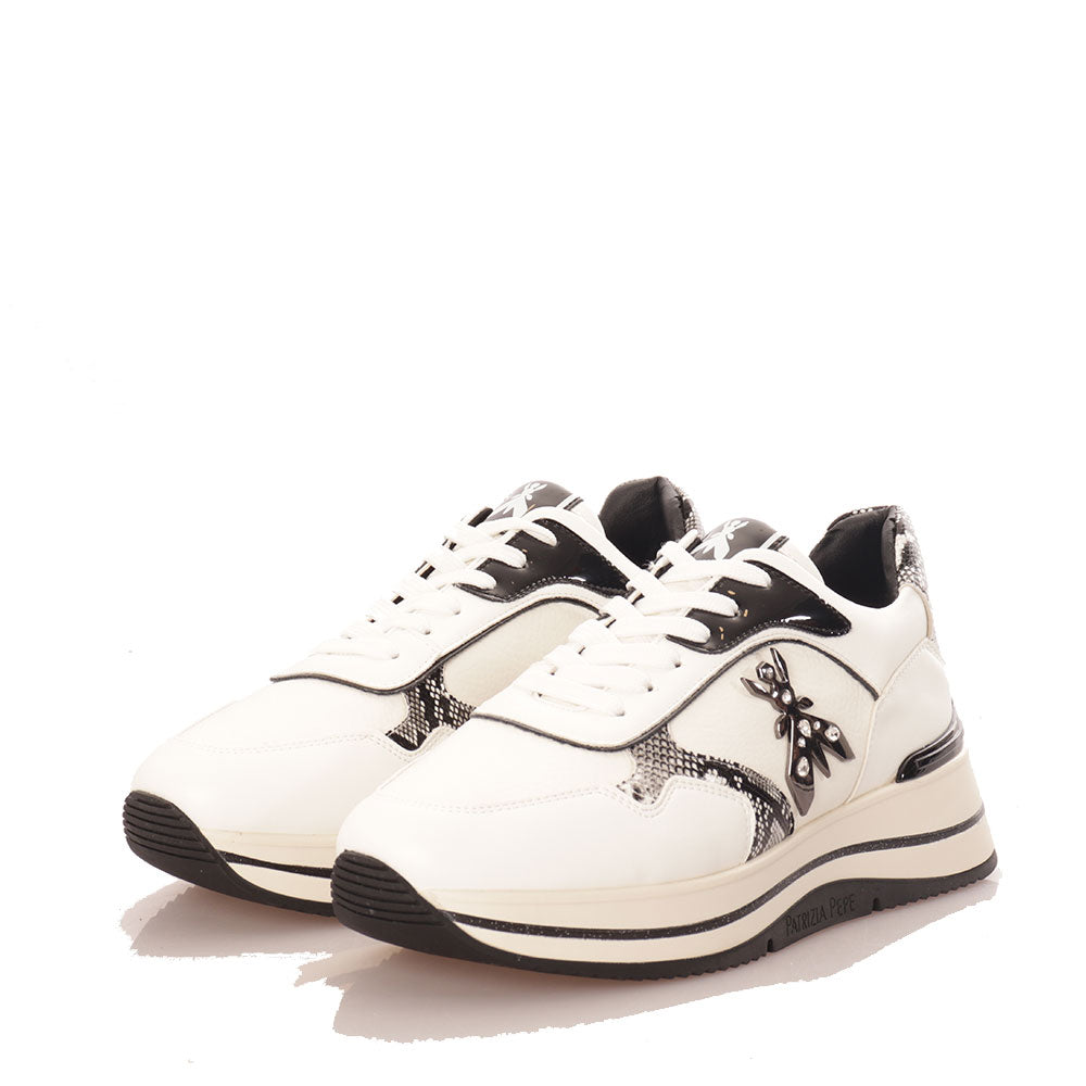 Sneakers Running PATRIZIA PEPE Girl linea Fly colore Bianco e Nero