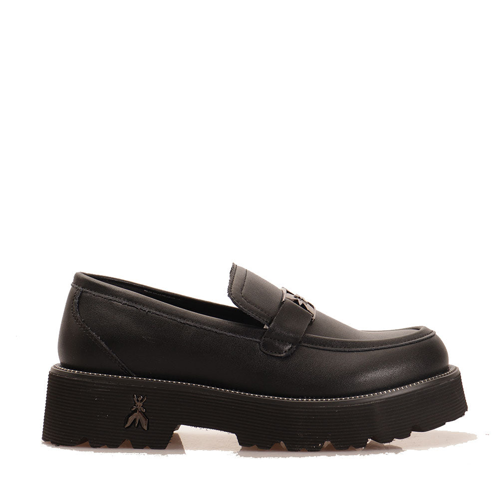 Mocassino PATRIZIA PEPE Girl linea Light Fly in Eco Vitello Nero con Morsetto Canna di Fucile