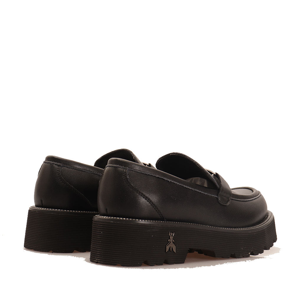 Mocassino PATRIZIA PEPE Girl linea Light Fly in Eco Vitello Nero con Morsetto Canna di Fucile