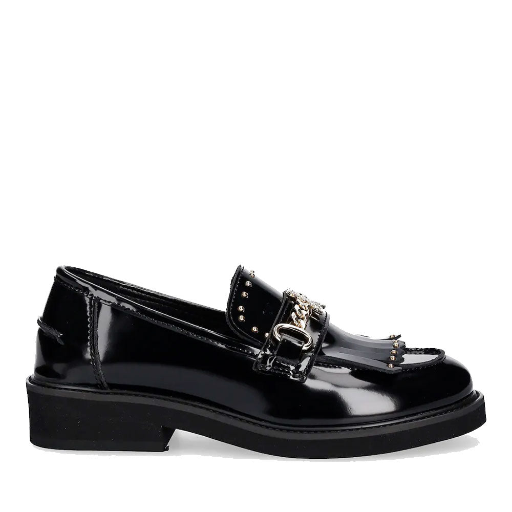 Mocassini PATRIZIA PEPE Girl linea Micro Fly in Pelle Lucida Nera