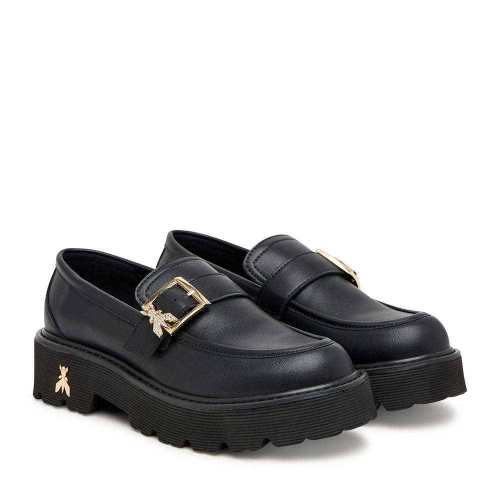 Mocassini Chunky PATRIZIA PEPE Girl linea Fly Strass in Pelle Nera