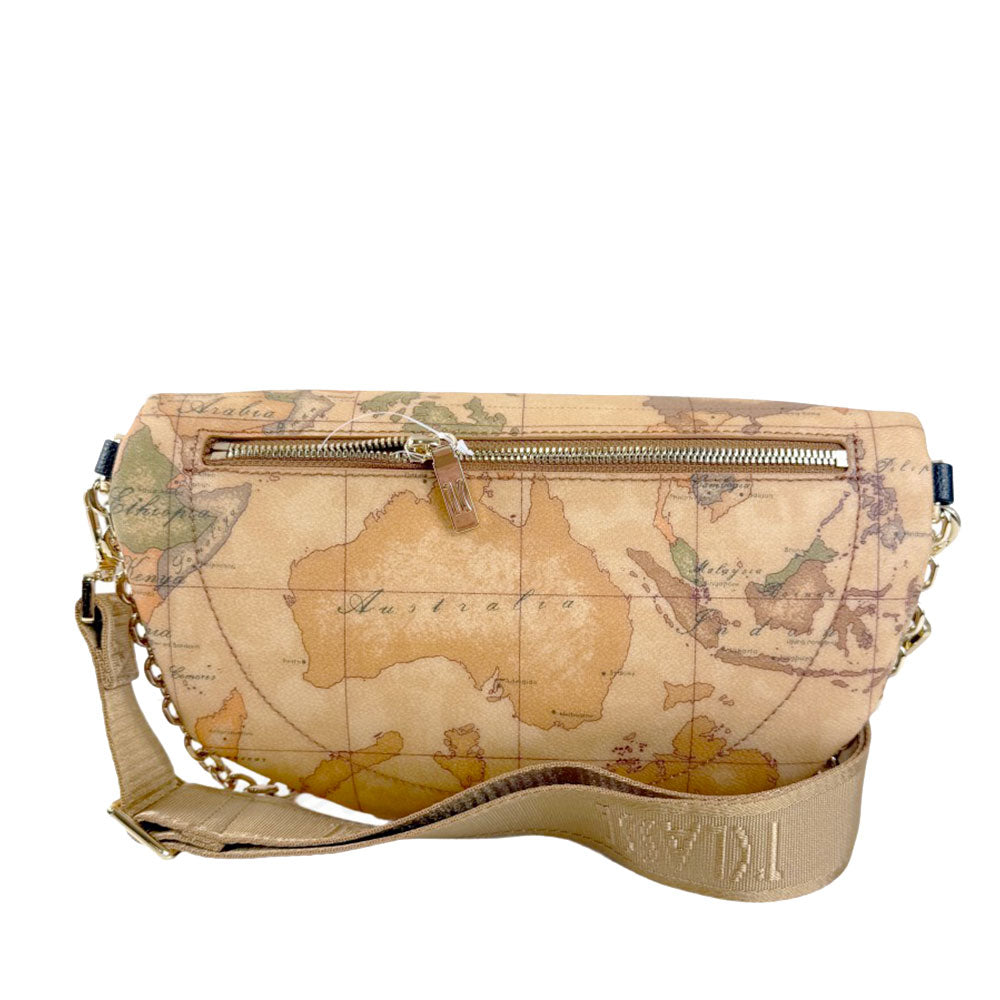 Marsupio Donna 1A Classe Alviero Martini linea Escape Geo stampa Geo Classic e Nero PQ09