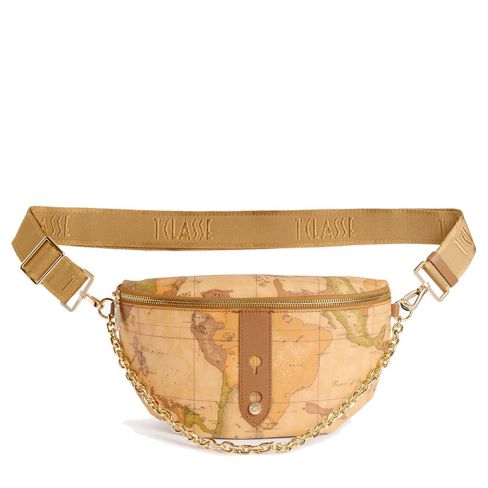 Marsupio Donna 1A Classe Alviero Martini linea Escape Geo stampa Geo Classic e Cuoio PQ09