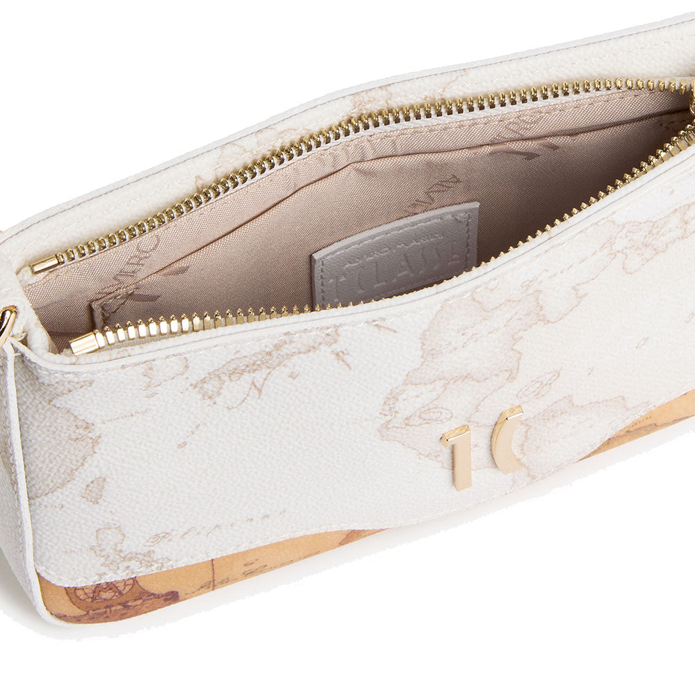 Pochette Donna con Catena 1A Classe Alviero Martini linea White Geo Mix Bianca PQ39