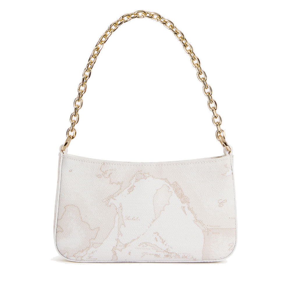 Pochette Donna con Catena 1A Classe Alviero Martini linea White Geo Mix Bianca PQ39