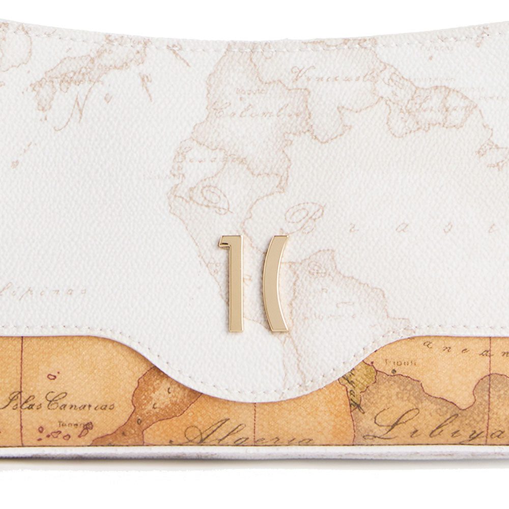 Pochette Donna con Catena 1A Classe Alviero Martini linea White Geo Mix Bianca PQ39