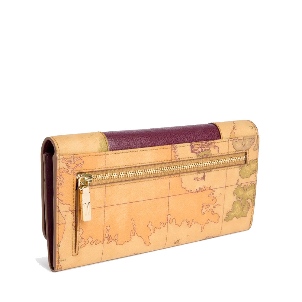 Portafoglio Donna con Bottone 1A Classe Alviero Martini linea Geo Saloon Geo Classic e Bordeaux PQ61
