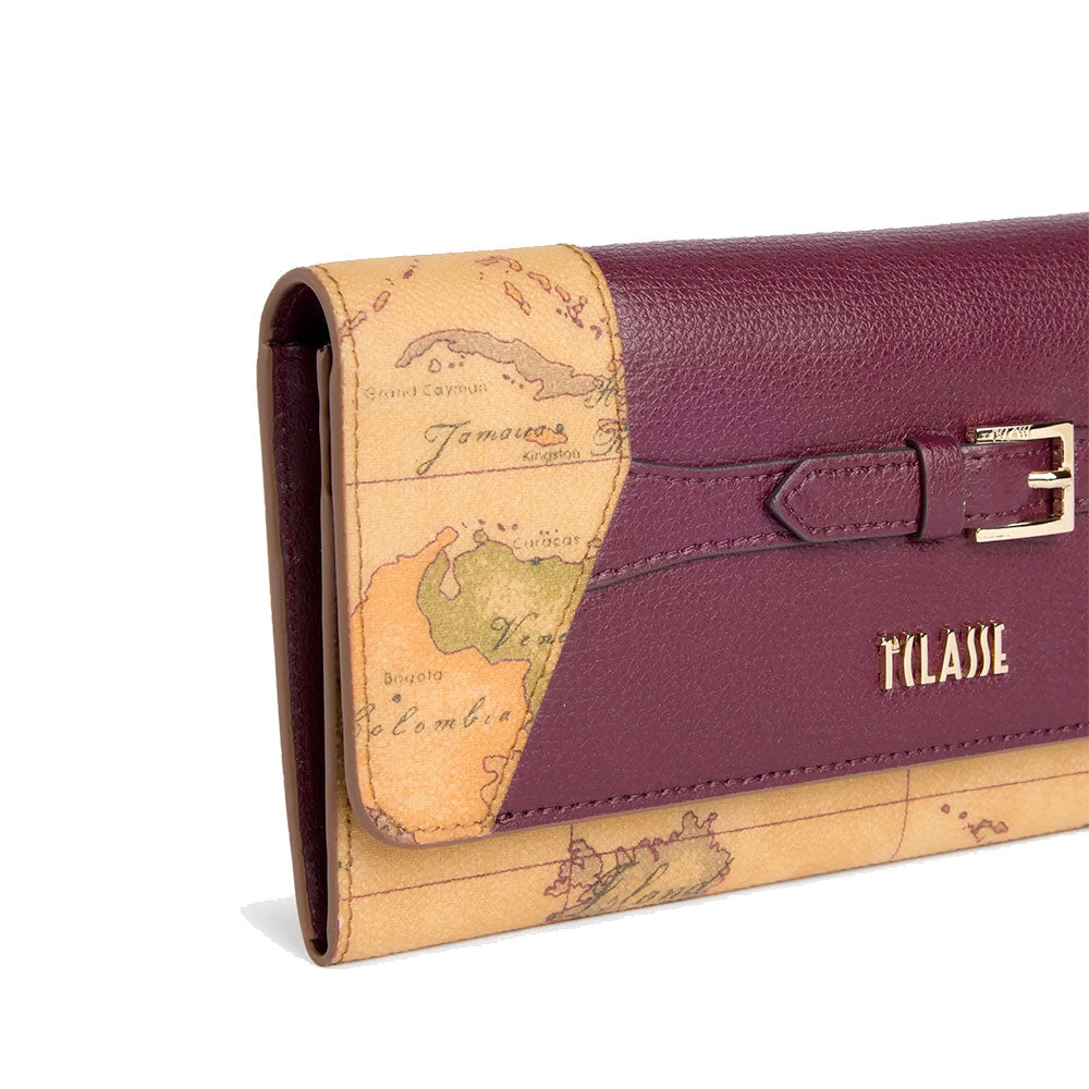 Portafoglio Donna con Bottone 1A Classe Alviero Martini linea Geo Saloon Geo Classic e Bordeaux PQ61
